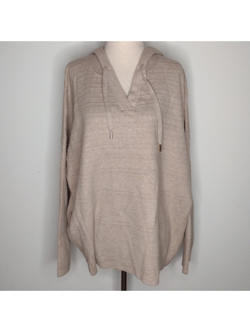 NWT Nicole Miller Women's Tan/Hooded Sweater Size 3X